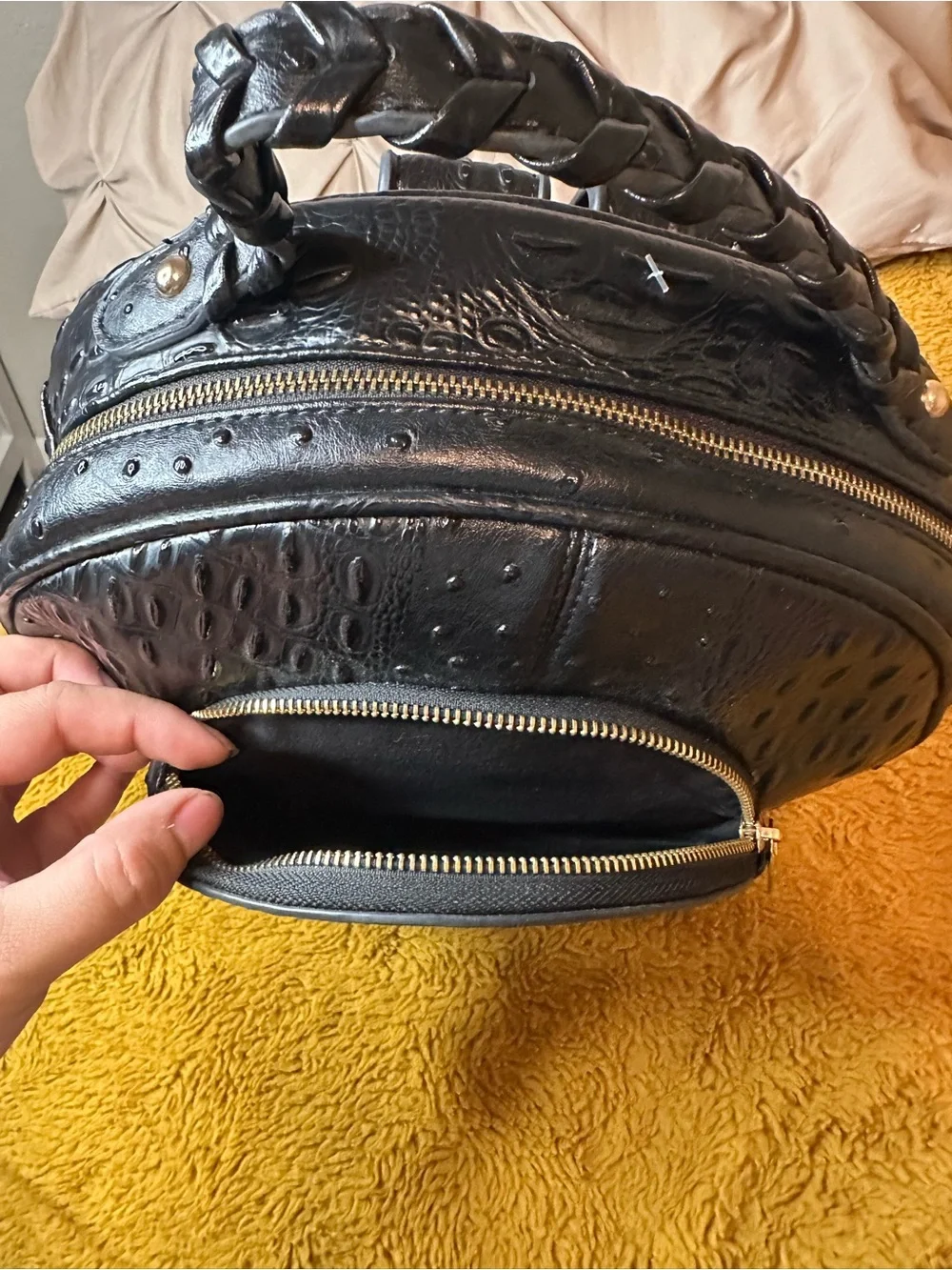 Black Round Backpack